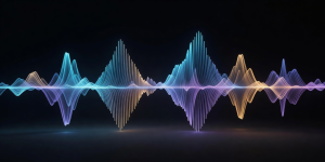 Audio spectrum visualization showing harmonic frequency clusters